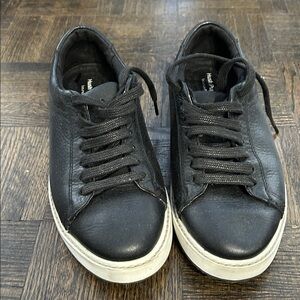 Black Leather Hush puppies Sneakers